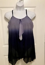 Island Waves Women’s Plus Size 2XL XXL Blue Gray Ombre One Piece Swimsuit