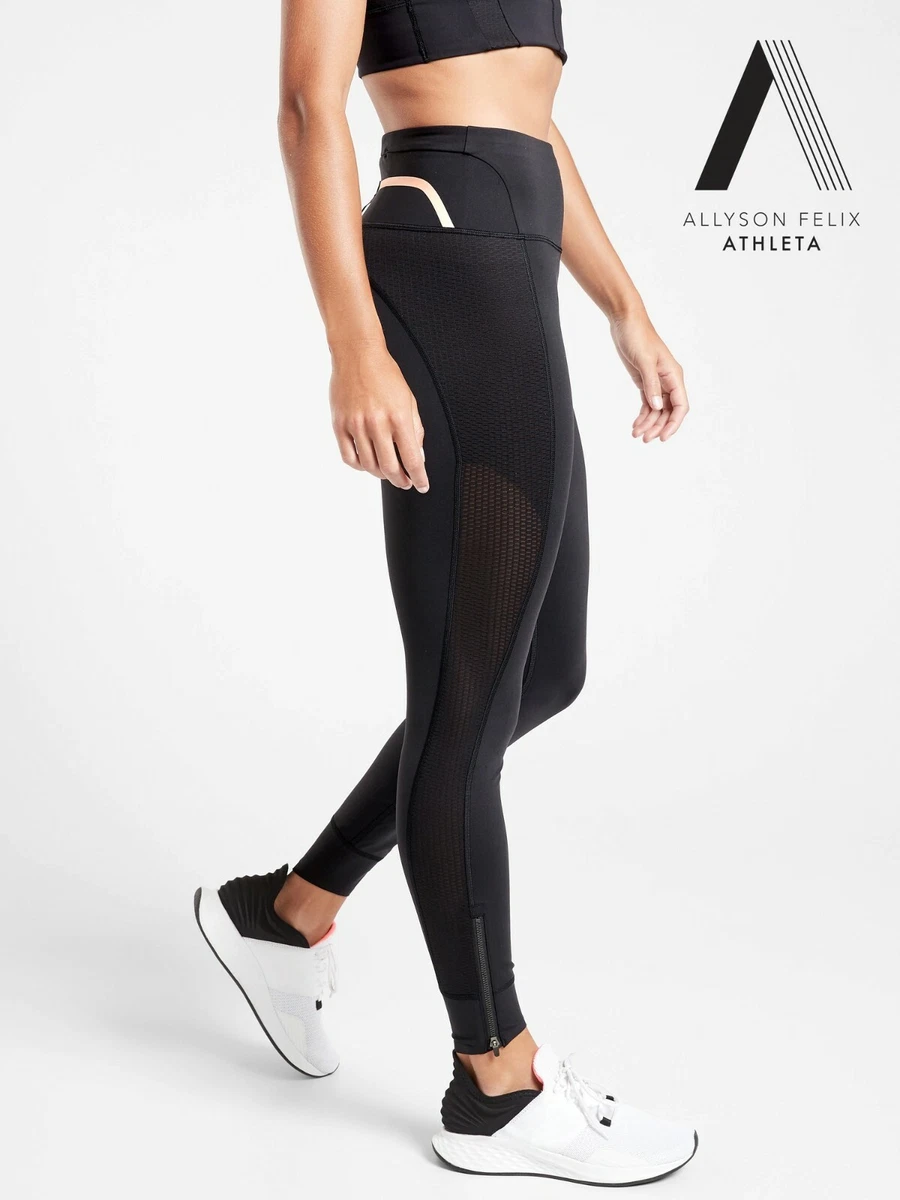 EUC Athleta Legend Mesh 7 8 Tight BLACK SIZE XL 599169 T1230 eBay