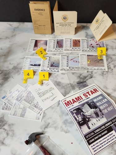 1/6 SCALE Dollhouse MINI Police Forensic CSI DEXTER Folders, Evidence, Markers - Picture 16 of 18
