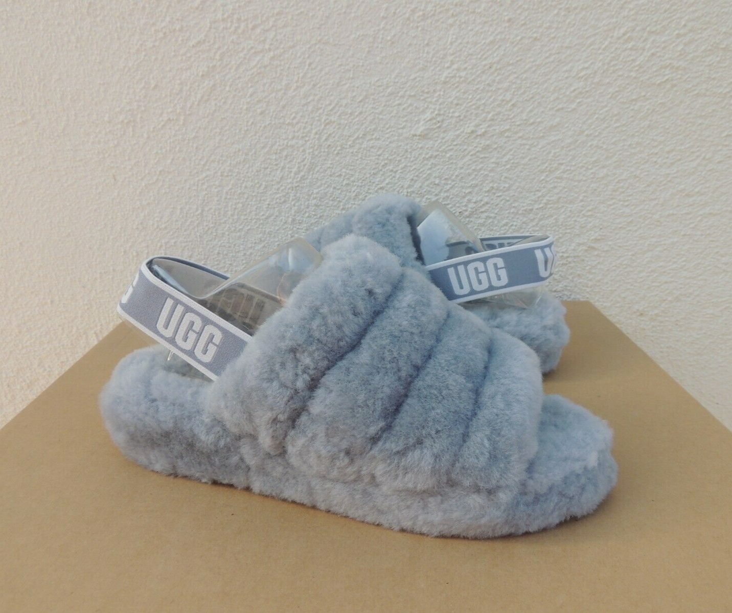 UGG ASH FOG FLUFF YEAH SLIDE SHEEPSKIN SLIPPER SANDALS, WOMEN US 10/ EUR 41  ~NEW | eBay