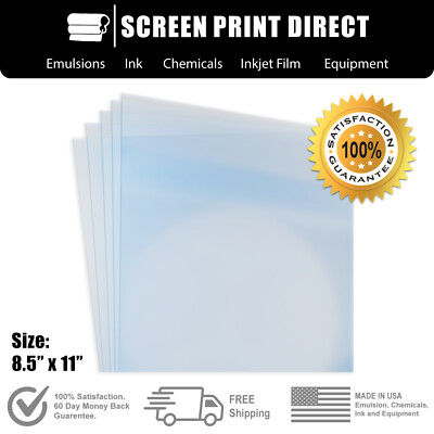 Waterproof Inkjet Transparency Film 8.5''x11'' Screen Printing 100 sheets - 5 MIL