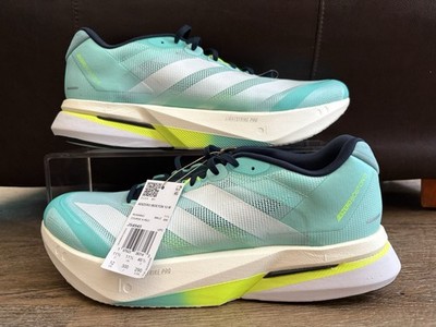 Adidas Adizero Boston 13 Running Shoes Flash Aqua Lucid Lemon Men s Sz 12 JS4945