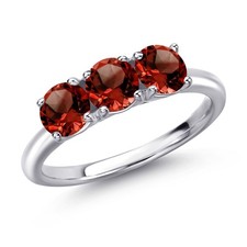 925 Sterling Silver Garnet Engagement Ring For Women  1.65 Cttw  5MM 
