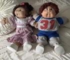 Cabbage Patch Kids Yarn Hair Boy Girl With Clothes  2 Dolls 1979-1982  Xavier **
