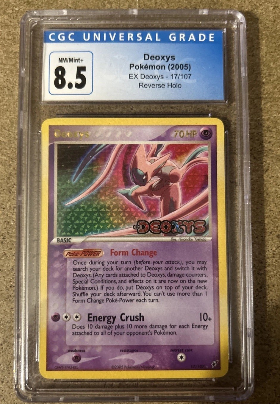 2005 POKEMON DEOXYS EX DEOXYS 17 REVERSE HOLO STAMP CGC 8.5 NM/MINT+ OLD LABEL