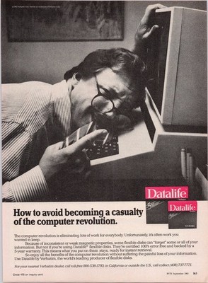 Verbatim Datalife 5.25-Inch Flexible Disk Print Ad 1983 Vintage