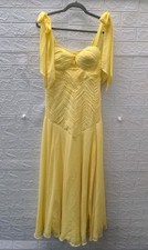 New ASOS Luxe Chiffon Tie Shoulder Cut Out Maxi Dress In Yellow Size 4