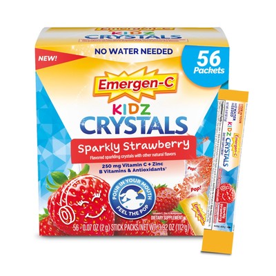Emergen-C Kidz Crystals Immune Support Strawberry 56 Stick Packs Vitamin C