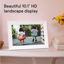 AURA Carver Sea Salt Digital Photo Frame White 10.1  Landscape Display Sealed