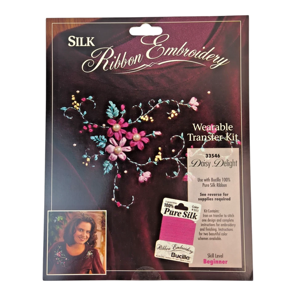 Bucilla Silk Ribbon Embroidery Wearable Transfer Kits | Floral Lot 14 Rare NOS - Image 2 of 4