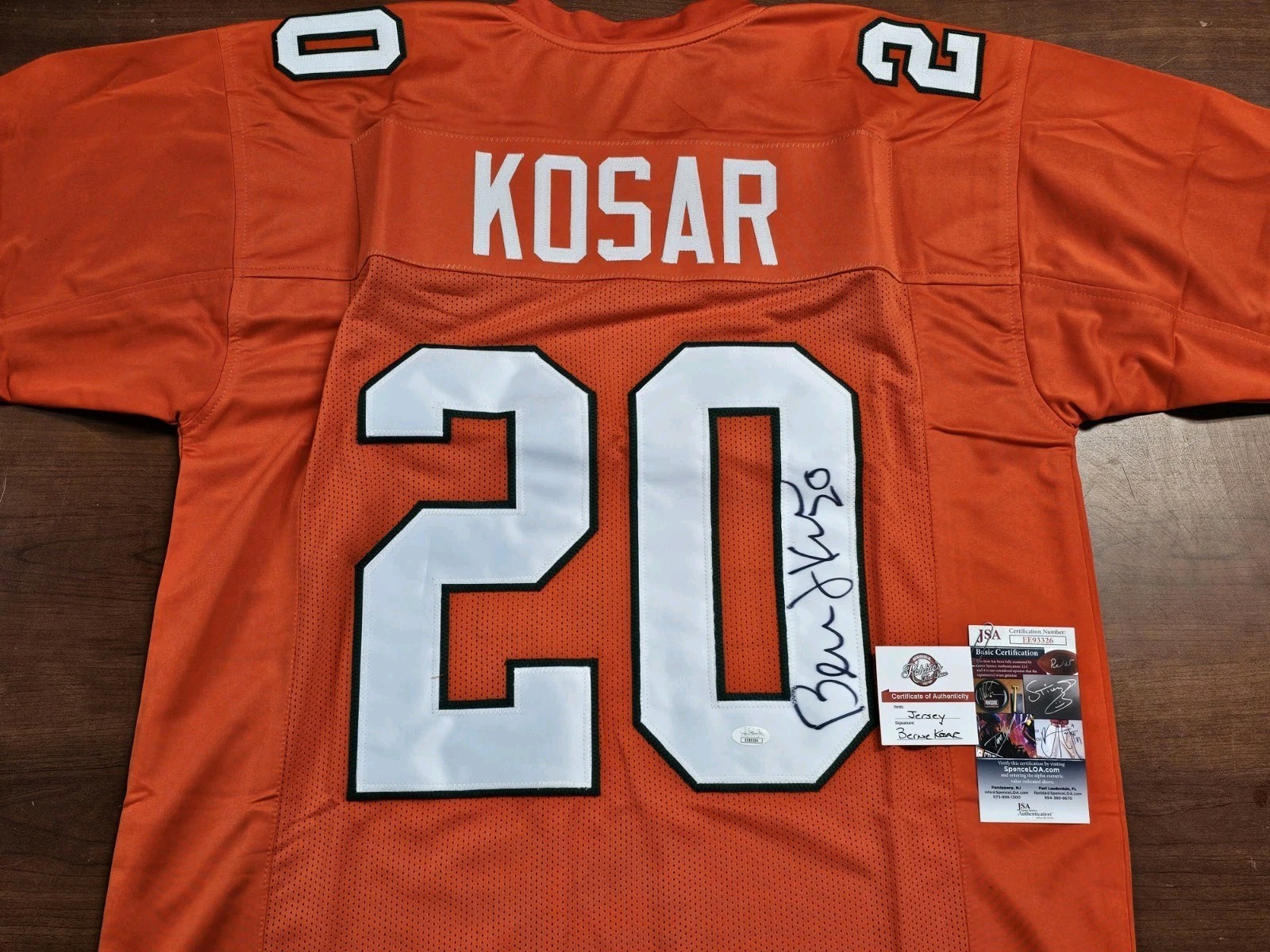 Bernie Kosar Autographed Signed Miami Hurricanes JERSEY JSA THE U 