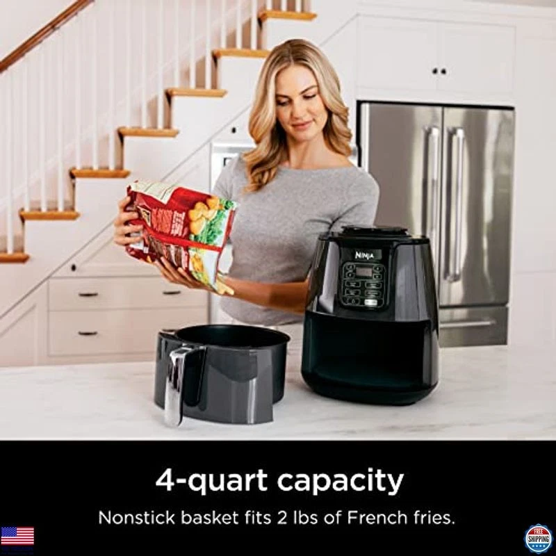 Freidora de aire 4 cuartos 4 en 1, asar, hornear, asar, deshidratar, menos aceite, comidas saludables Foto 2 de 4