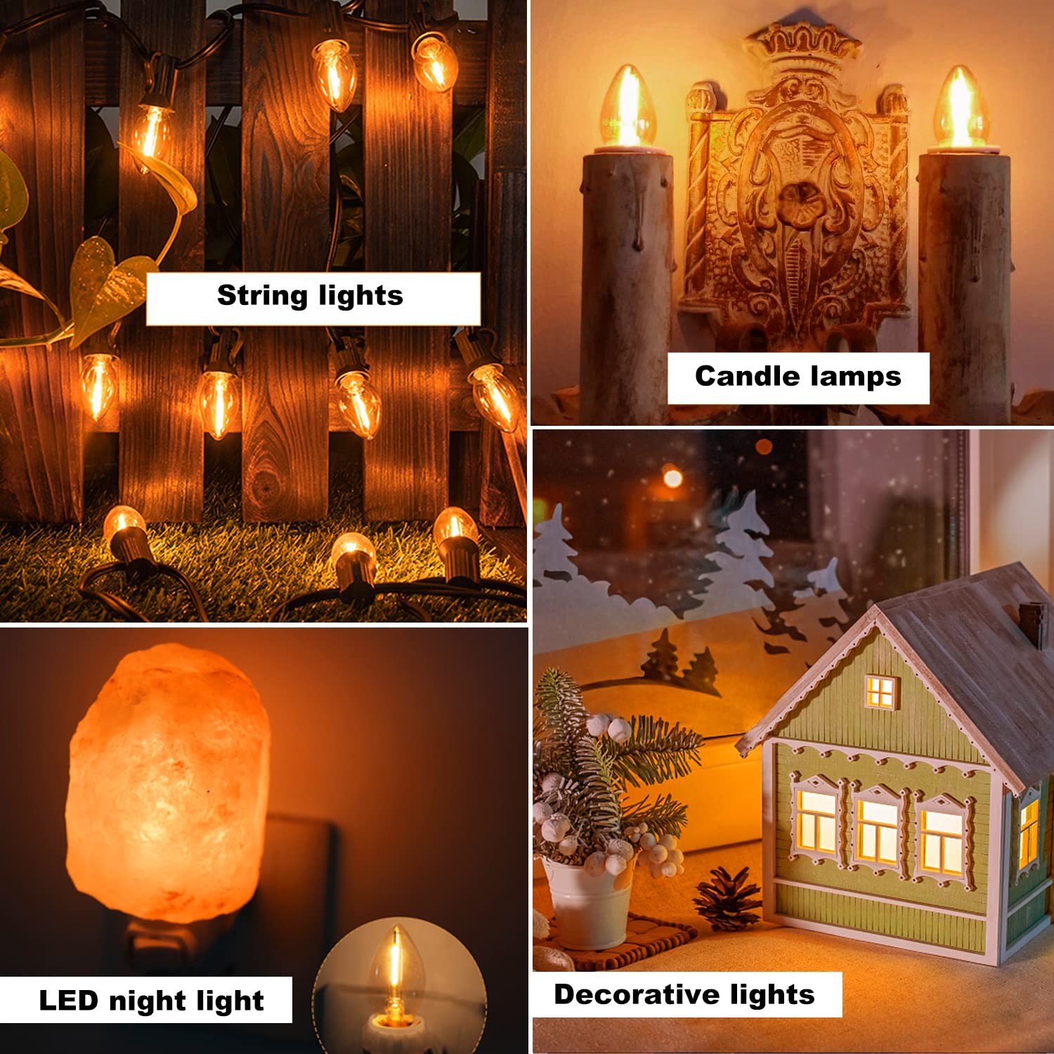 Best KGC 8 Pack LED Night Light Bulbs C7 Shatterproof Replacement Led Bulb for