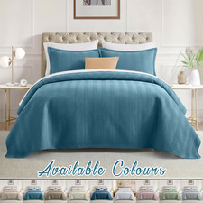 Bedspread Set Linen Quilt Sets Lightweight Soft Coverlet Throw Queen King Twin