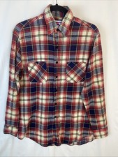 VTG American Edition Men's Flannel Cotton Multicolor Plaid Shirt USA Made Size M