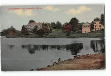 Haverhill Massachusetts MA Creased Postcard 1907-1915 Lake Saltonstal