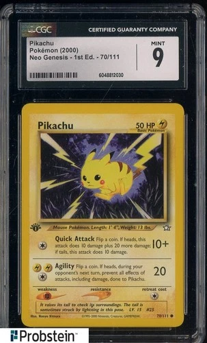 2000 Pokemon Neo Genesis 1st Edition #70 Pikachu CGC 9 MINT