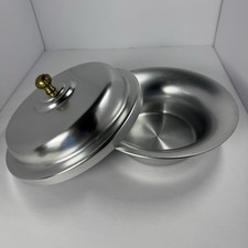 Vintage Made In USA 9.5" Kensington Aluminum Bowl Round Dish Lid Art Decor