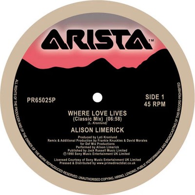 Alison Limerick - Where Love Lives (RSD 2020)