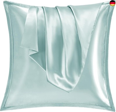 Vielit 2er Set Satin Kissnbezug 80x80 mit Zip,Weich wie EIN Silk Pillowcase,wie
