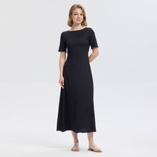Women's Short Sleeve Smocked Tie-Back Dress - A New Day