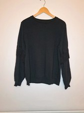 Next Black Jumper With Tassel Detail On The Sleeve, Size 18