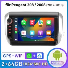 DAB+ Für Peugeot 208/2008 2012-2018 8" Android 15 Autoradio GPS Navi BT WiFi 64G