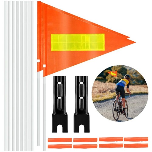 Fahrrad Fahne Wimpel Fahrradfahne Verkehr Sicherheit für Radfahrer orange 2 Stk - Bild 14 von 19
