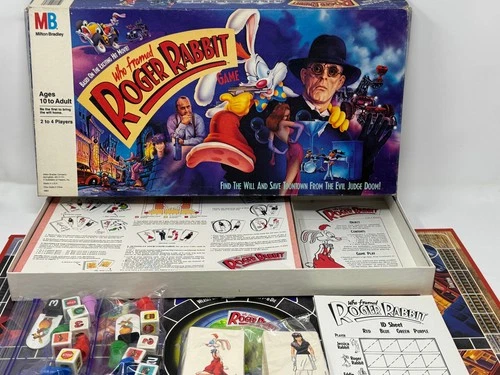 Who Framed Roger Rabbit Vintage 1987 Milton Bradley Board Game COMPLETE + Spares