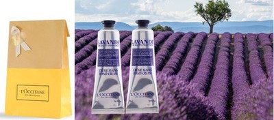 2 PC L'Occitane En Provence LAVANDE Hand Cream 1.0 oz X 2 New in Bag Mani Pedi