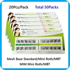 50Packs Dental Orthodontic Brackets MIM Monoblock Mini Roth/MBT 022 345 Hooks