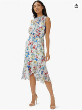 Adrianna Papell Women's Printed Mixed Fabric Dress