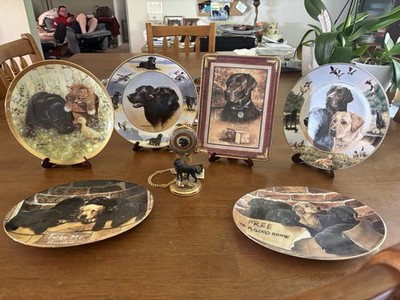 Franklin Mint Labrador Retriever Plates and pocket watch Limited Edition 