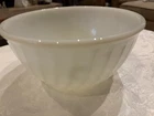 Vintage Fire King Ware Mixing Bowl White Milk Glass Swirl Anchor Hocking