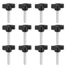 12 Pcs M6 x 30mm Tee Thumb Screws, 27mm Width Carbon Steel Tee Wing Knobs Screws