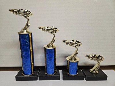 4 Pinewood Derby Cub Scouts Trophies First -Second -Third-Fourth-Free Engraving!