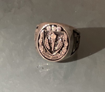 Sterling Silver Honor Society Class Engraved Ring Size 11