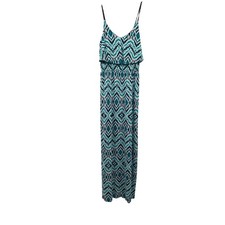 Trixxi Womens Maxi Sundress Sleeveless Elastic Waist Multicolor Size Large