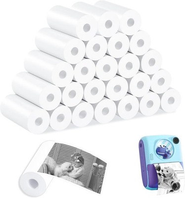 Thermopapier 25 Rollen für Sofortbildkameras Kinderkamera 57x25mm Weiß