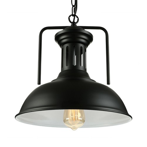 Industrial Bowl Shade Pendant Light Vintage Wrought Iron Hanging Light Farmhouse - Picture 10 of 17