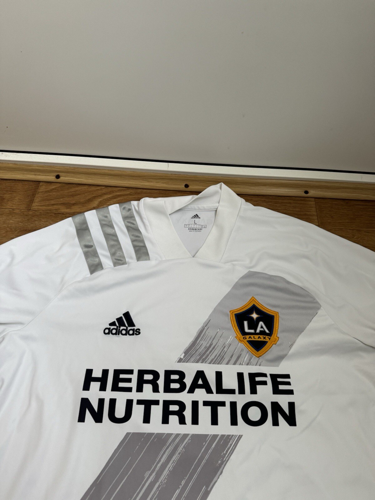 LOS ANGELS GALAXY 2019 2020 AWAY FOOTBALL SHIRT SOCCER JERSEY ADIDAS  sz L thumbnail 2