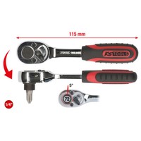 "Ks Tools 1/4\" Chromeplus Bit-Umschaltknarre, 115Mm 918.1495"
