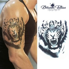 Tiger Temporary Tattoo - Realistic Transfer Waterproof Mens Womens Kids Fancy
