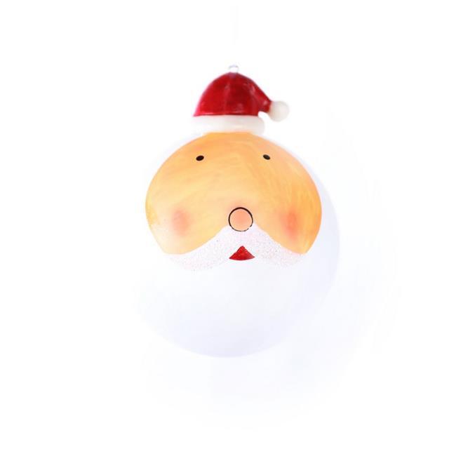 Glass Santa Face Bauble 10cm