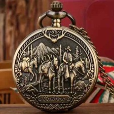 Cowboy Pocket Watch - Personalized Rancher Frontier Western Farmer Horse