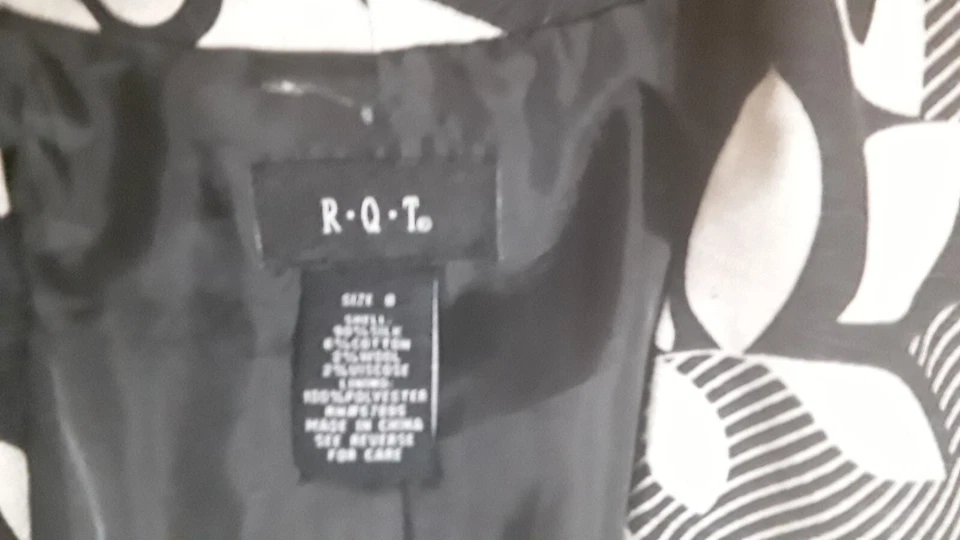 Women's Brown Tan black Teal Long Sleeved Lined Open Blazer Jacket RQT Size 8 — 第 2/4 张图片