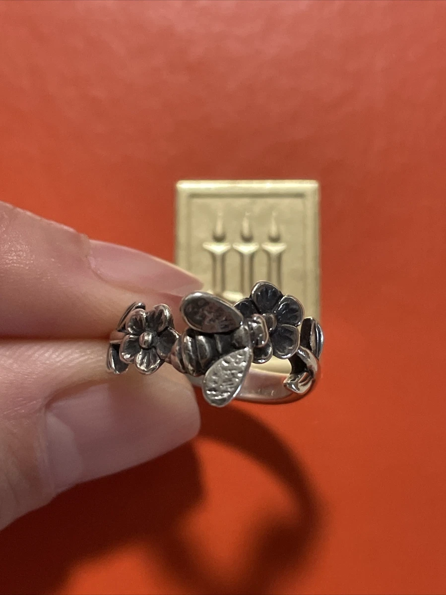 JAMES AVERY HONEY BEE FLOWER LEAF FLORAL 3D STERLING SILVER RING