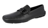 Prada Saffiano Leder Kroko Driving Loafer Loafer 2DD001 Schwarz Neu - 11 45