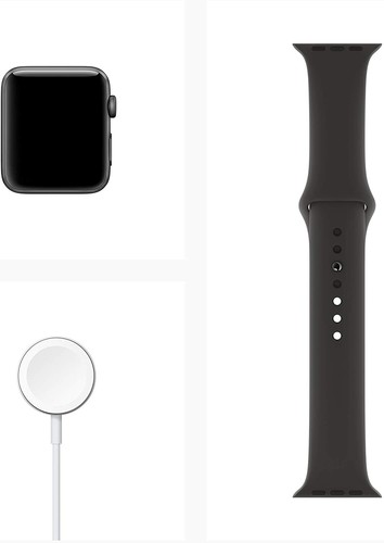Apple Smart Watch 3 GPS 42mm Space Gray Aluminum Case Black Sport Band MTF32LL/A - Picture 6 of 16