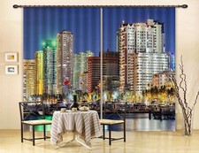 3D Night City Lake ZHUA1908 Photo Curtain Window Blockout Fabric Amy 2023